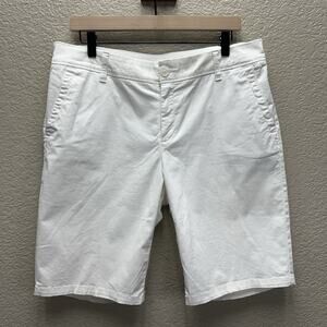 Liz Claiborne Bermuda Shorts Womens 12 White Mid Rise Minimalist